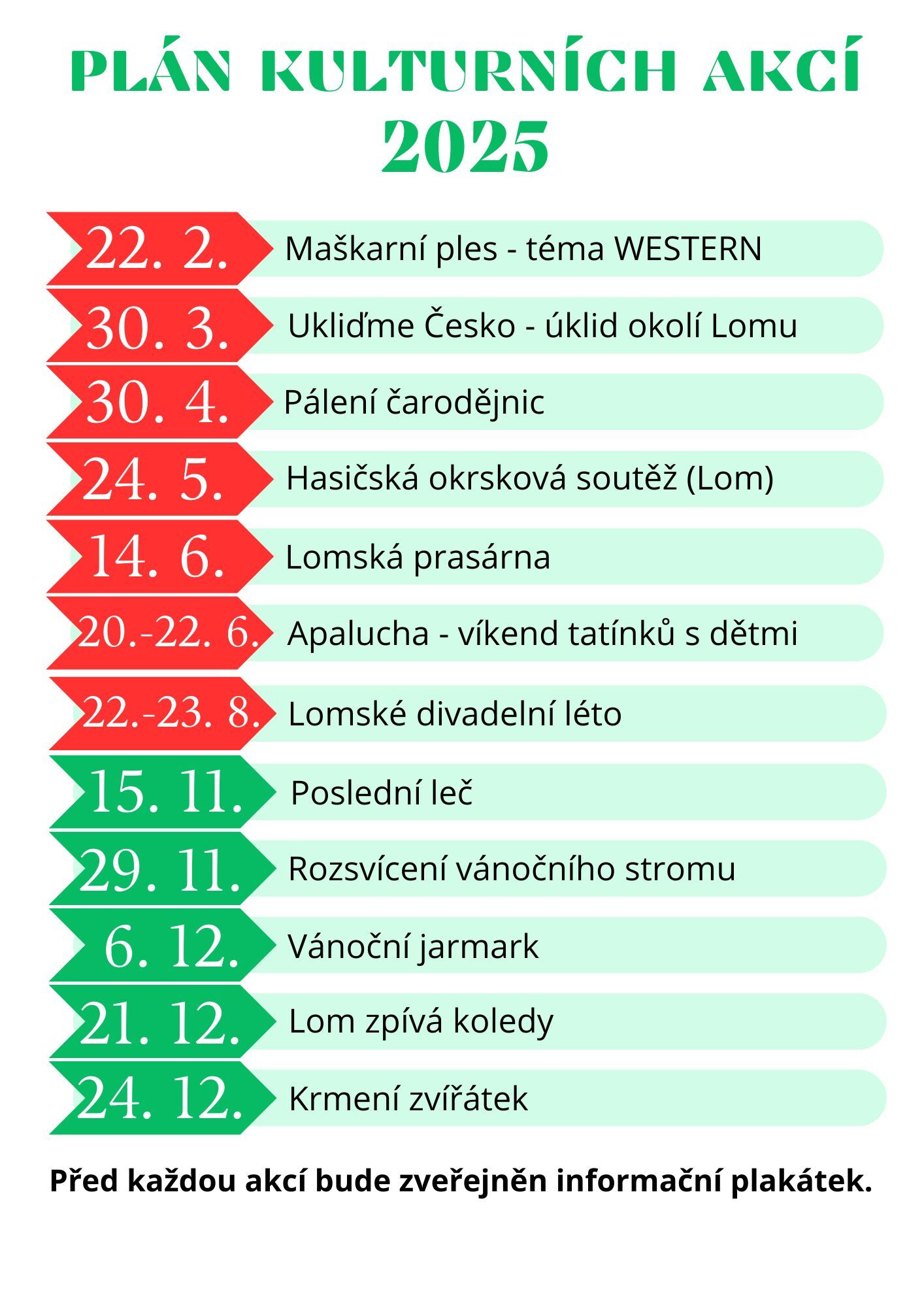 Plán kulturních akcí 2025