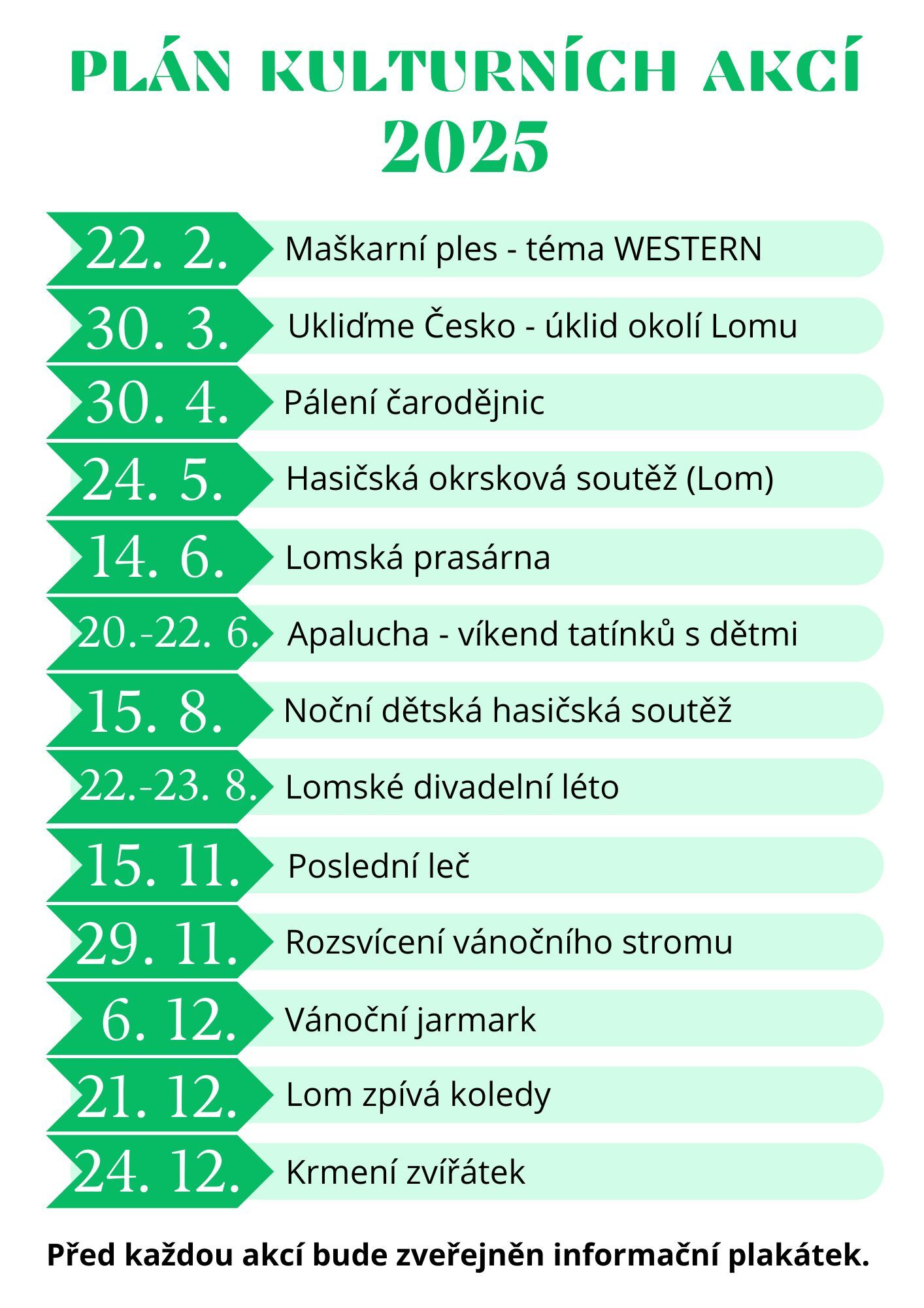 Plán kulturních akcí 2025