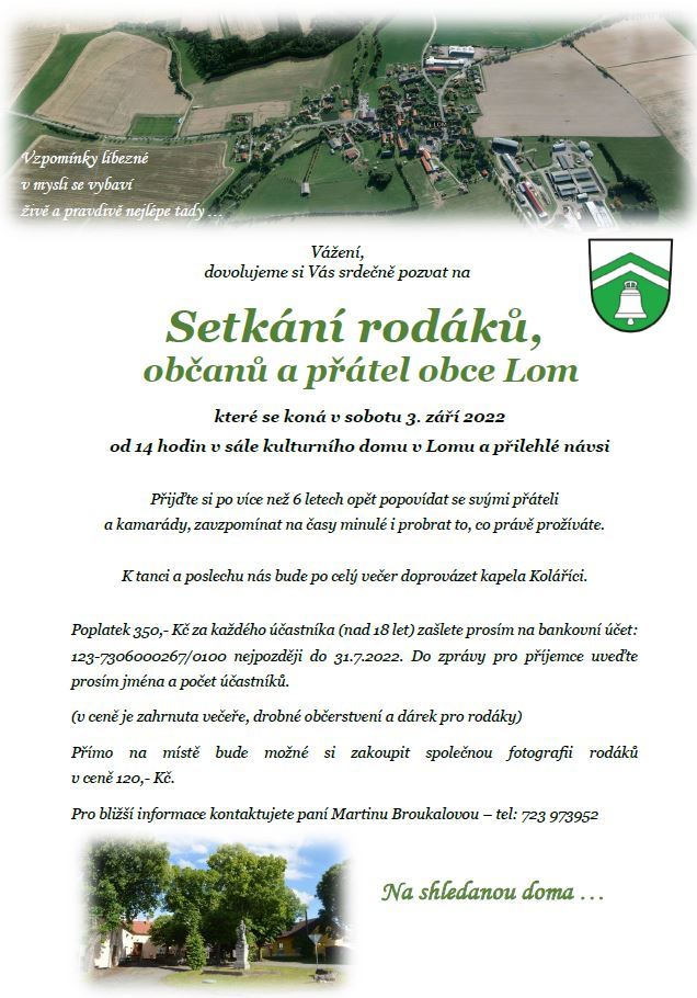 Setkání rodáků, občanů a přátel obce Lom